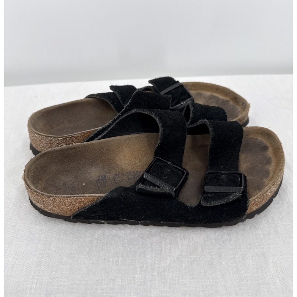 Birkenstock Womens Black Suede Arizona Classic Sandal Size 38/7.5 Boho Comfort - Picture 3 of 7